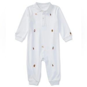 Polo Ralph Lauren White Baby Boys Embroidered Polo Cotton
Coverall